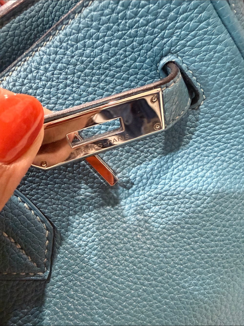 Authentic Hermes Togo Birkin 35 Blue Jean - Picture 4 of 16